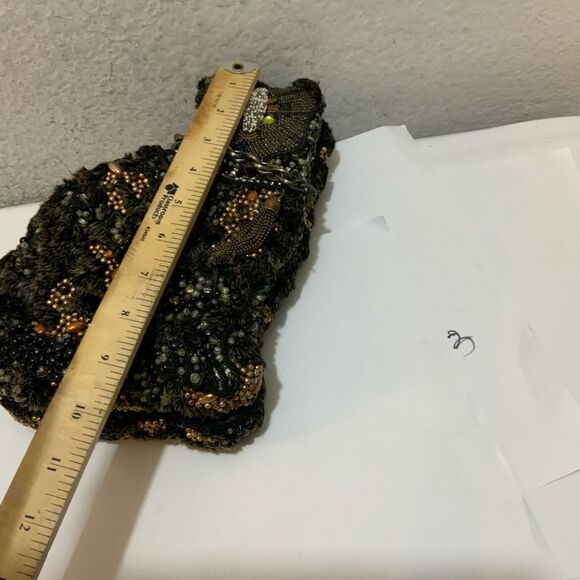 MARY FRANCES Beaded Cat Purse handbag with chain strap - Picture 7 of 16